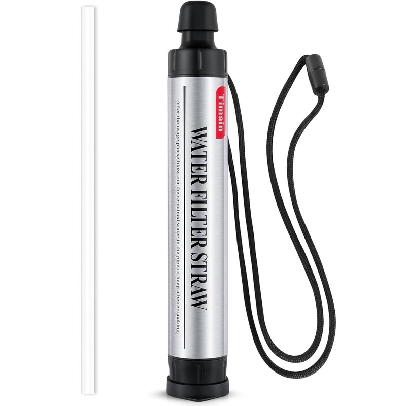 Timain 4-Stage Filtration,High Flow Rate Water Filter Straw,Water Purifier Survival for Emergency Kits,Travel,Camping, Hiking,Fishing,Hunting (1) - Image 1